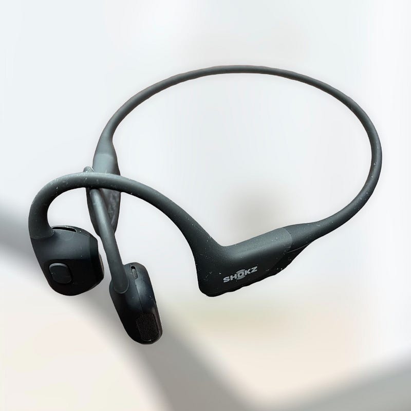 Bone conduction headphones in use