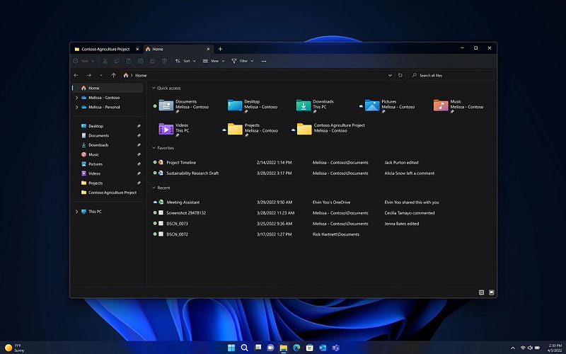 Upcoming multiple tabs feature for Windows File Explorer