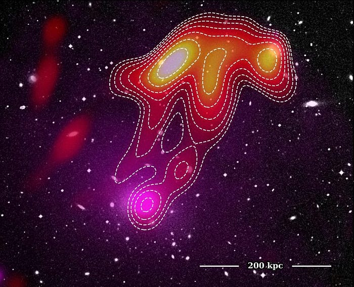 Cosmic jellyfish phenomenon in deep space