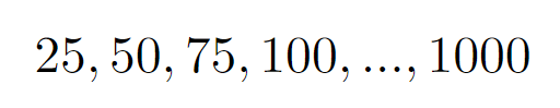 Multiples of 25 contributing extra factors of 5