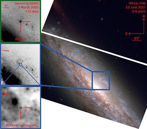 Hubble Space Telescope image of the progenitor star