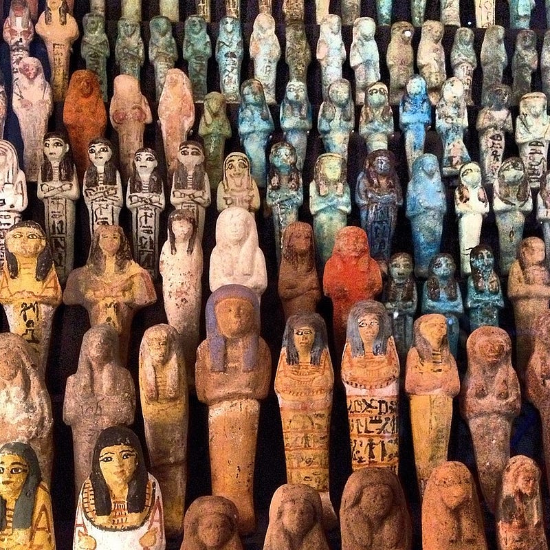 Ancient Egyptian figurines and artifacts