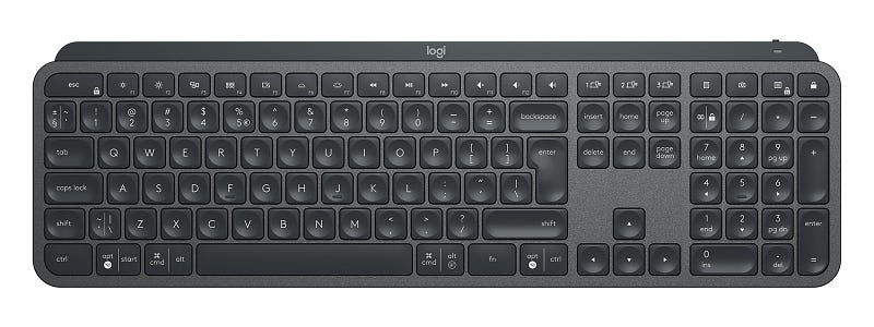 Logitech MX Keys keyboard showcasing its design