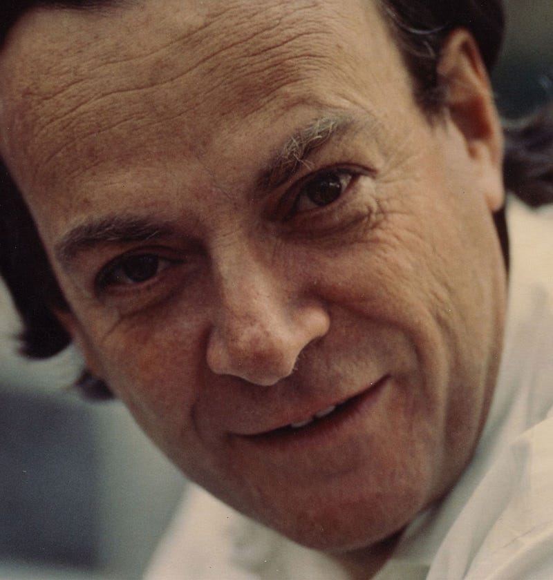 Richard Feynman engaging in scientific thought