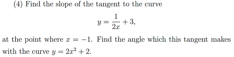 Graph showing tangent lines