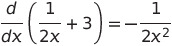 Evaluation of derivative