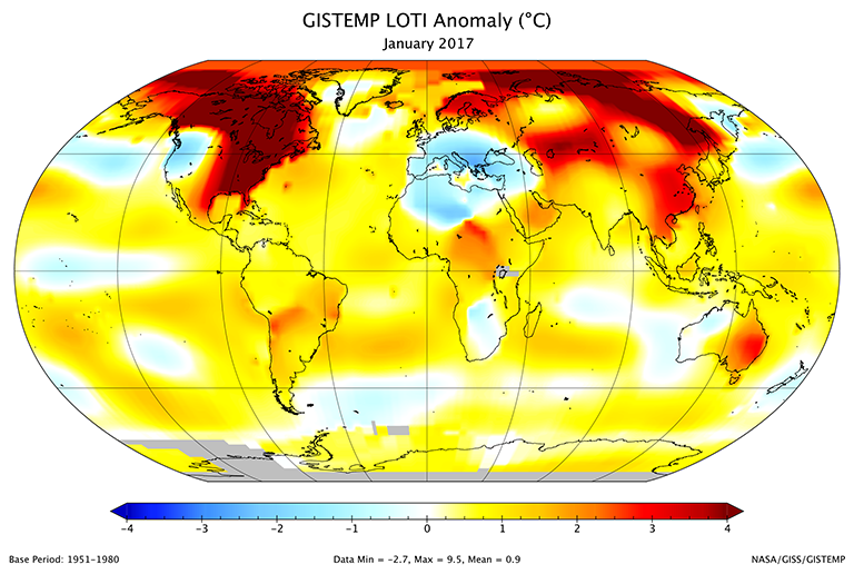 Global temperature anomaly map.