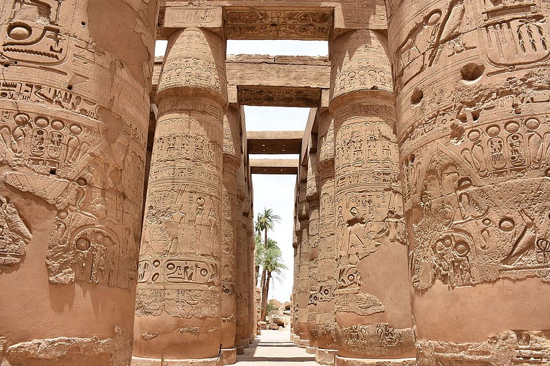 Restored columns of the Great Hypostyle Hall