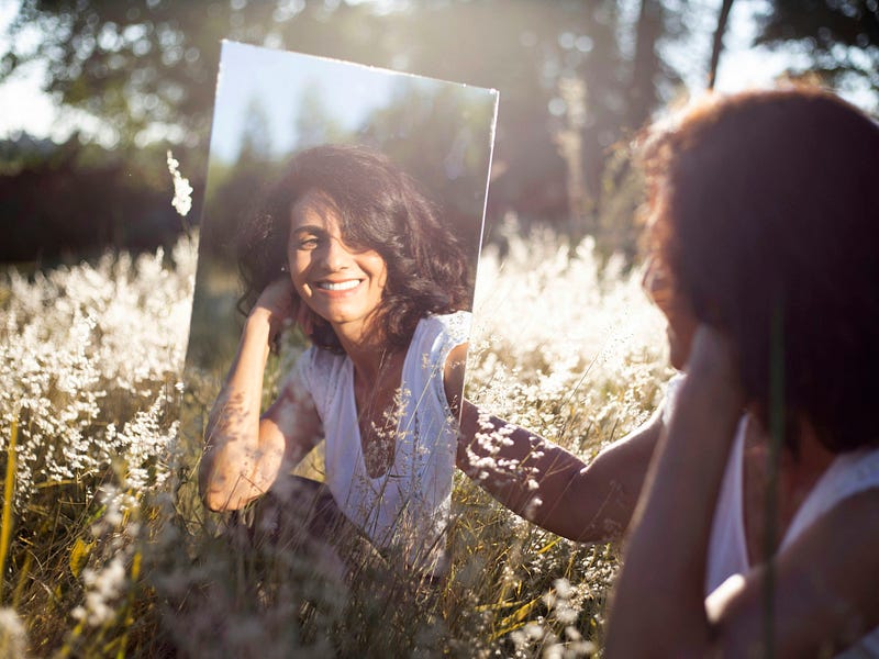 Woman using affirmations to boost self-confidence