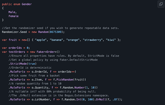 Bogus - A Library for Generating Fake Data