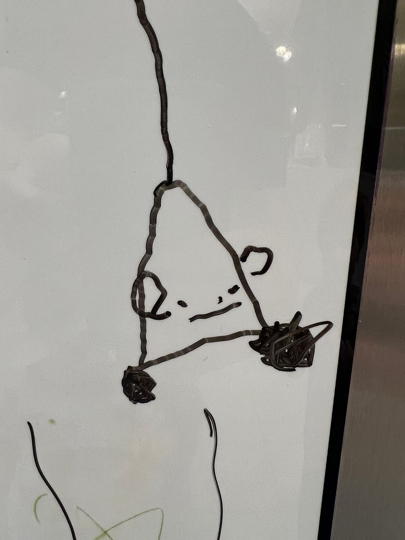 Child's imaginative drawing of a car