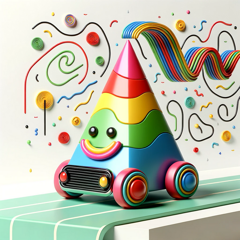 Colorful and vibrant AI illustration of a car