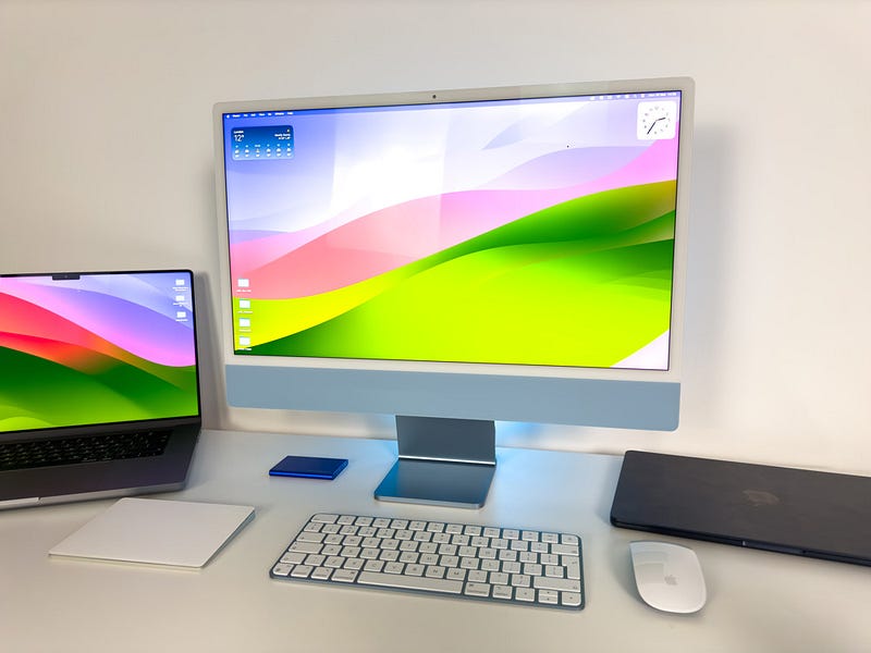 iMac display showcasing its vibrant design