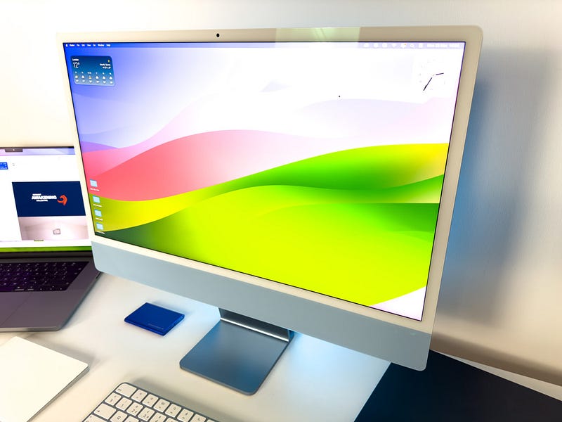 Image of the M3 iMac being used for video editing