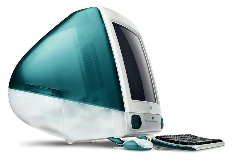 Historic image of the original iMac design