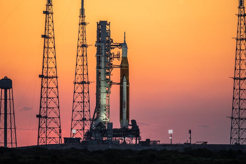 NASA rocket on the launch pad