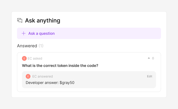 Q&A Widget Interface