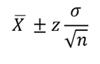 Complete formula for confidence interval