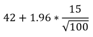 Upper limit of confidence interval