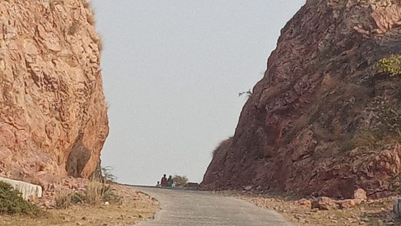 The path carved by Dashrath Manjhi through the mountain.