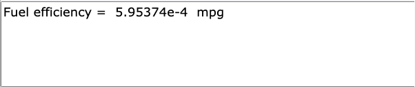 Python output of initial calculations