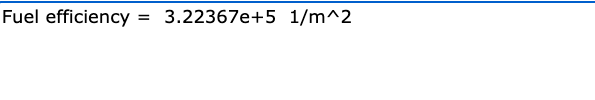 Fuel efficiency calculation result