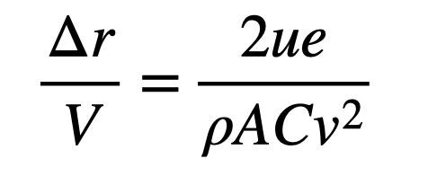 Displacement over volume equation