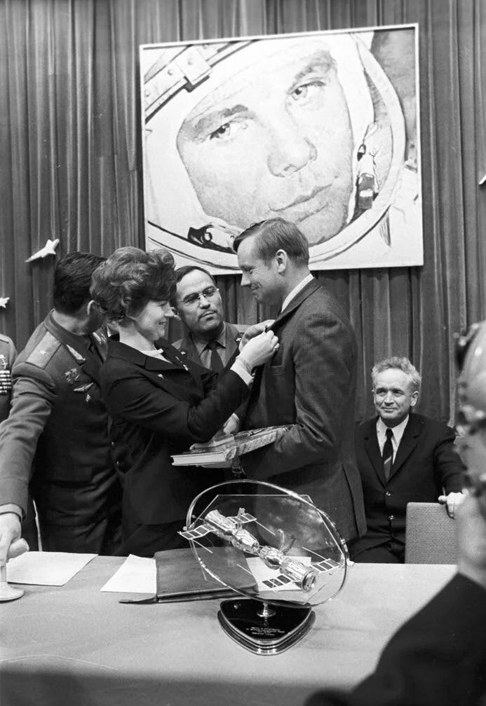 Neil Armstrong and Valentina Tereshkova