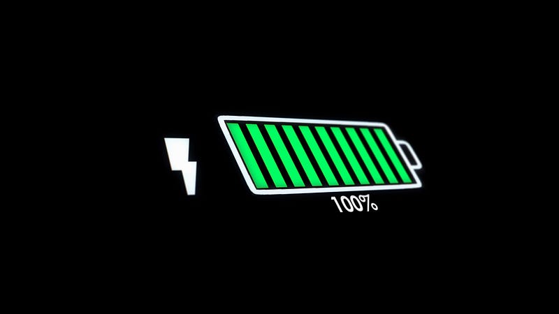 Animation of a fully charged floating battery.