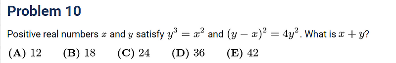 Algebra Problem from AMC 12A