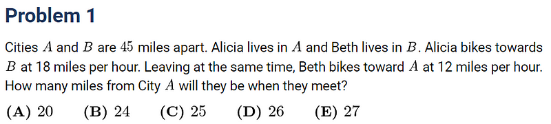 Speed-Distance-Time Problem from AMC 12A