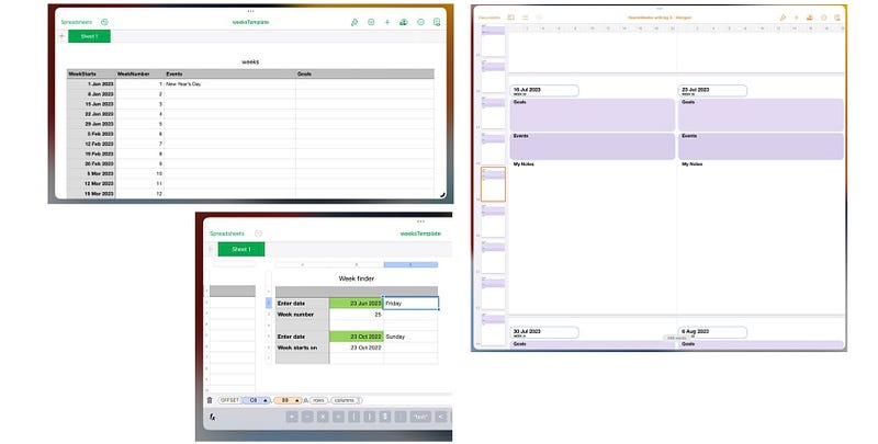 Apple Pages and Numbers for Efficient Planning