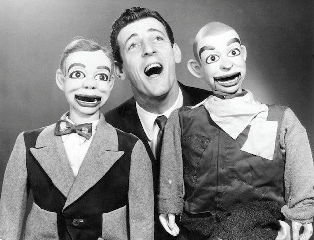 Paul Winchell performing with his dummies