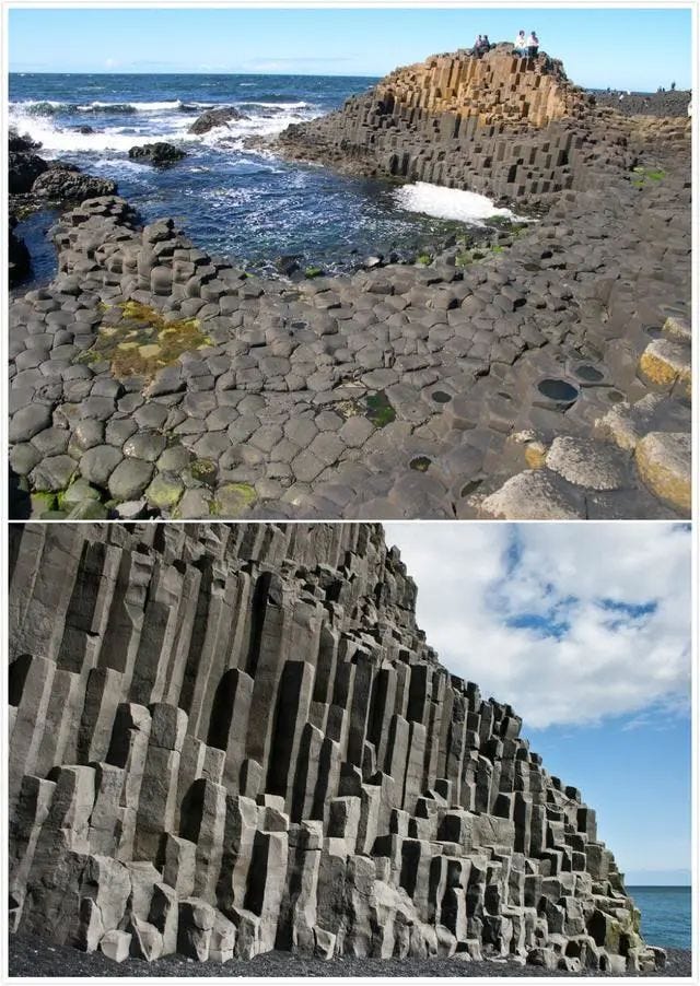 The Giant's Causeway with its geometric basalt columns