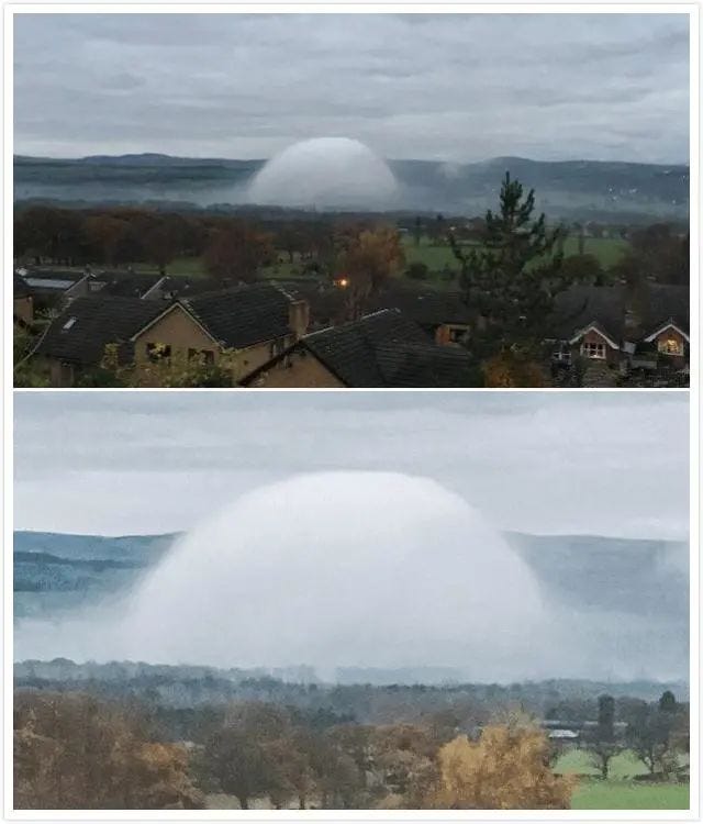 Fog dome, a rare weather phenomenon