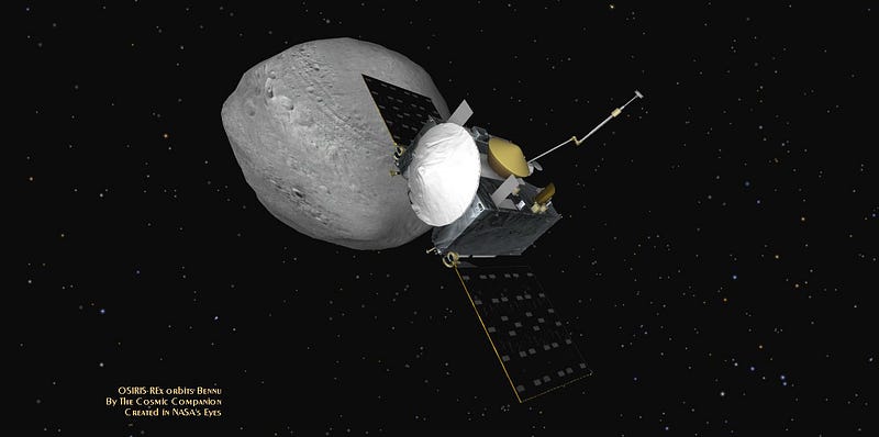 Visualization of OSIRIS-REx orbiting Bennu