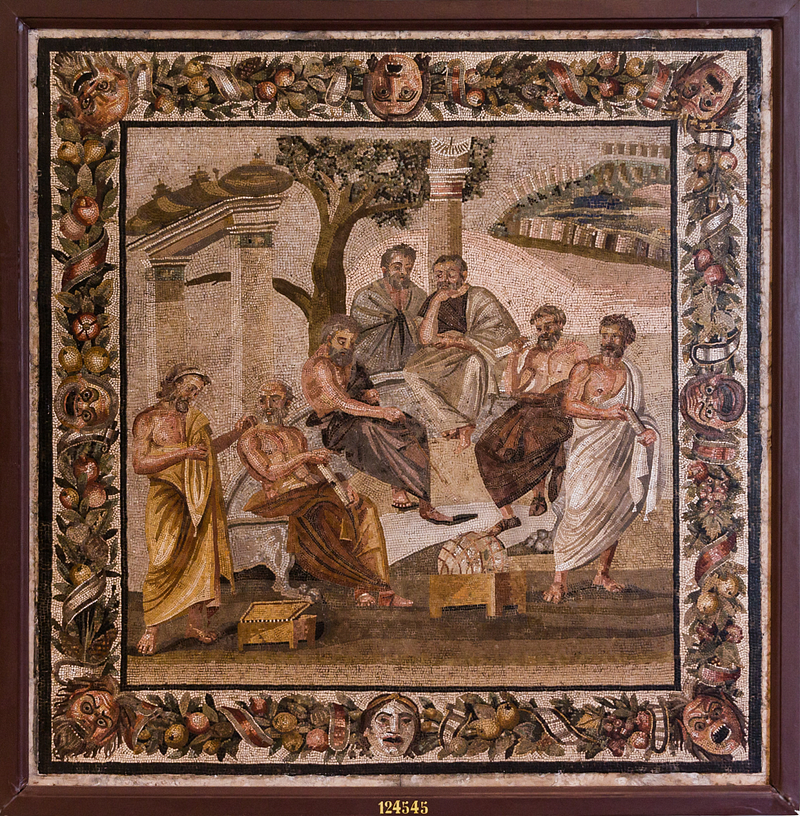 A mosaic scene of Plato's Academy from Pompeii