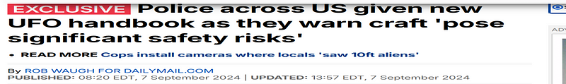 Police across US given new UFO handbook as they warn craft ‘pose significant safety risks’