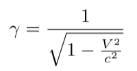 Lorentz factor equation