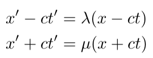 Expression for the Lorentz transform