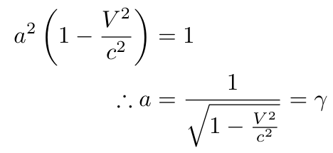 Result from invariance equation