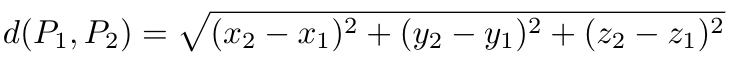 Euclidean metric equation