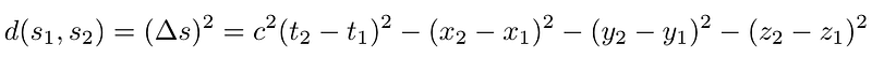 Spacetime interval definition