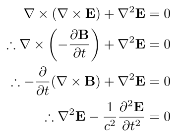 Electric field wave equation